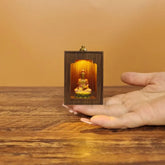 Mini Lighted Shrine with Door – Handcrafted Guanyin